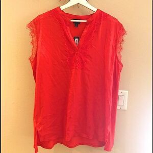 NWT Red Sheer Blouse